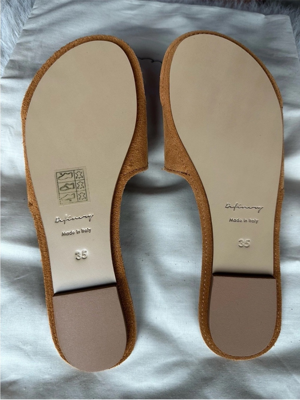 Made in Italy loop open leather Suede Sandal - Camel Brown 35 - Picture 9 of 13